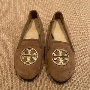 Tory burch tan slippers